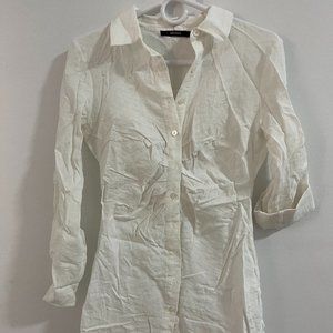 T-Shirt Collared White Dress